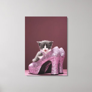 Keuken in glitterschoenen canvas afdruk