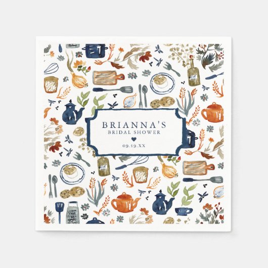 Keuken inrichten Bruidsdouche Persoonlijk Servet (Voorkant)