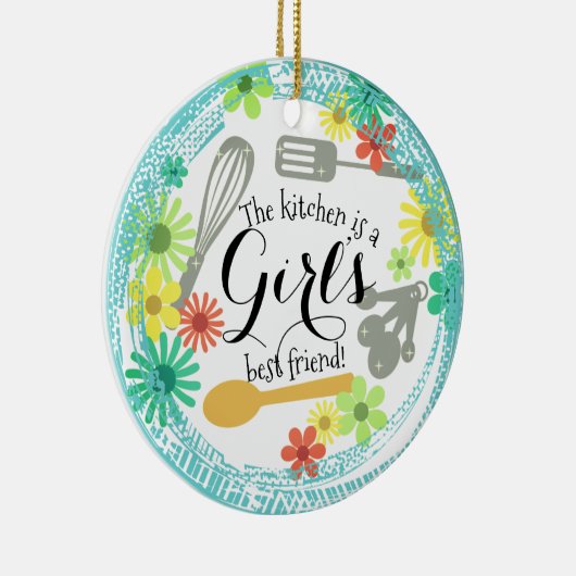 Keuken is de beste kerstversiering voor meisjes keramisch ornament (Rechts)