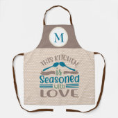 Keuken is gekruid met liefde Monogram Cadeau Schort (Voorkant)