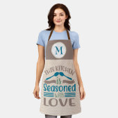 Keuken is gekruid met liefde Monogram Gift Schort (Gedragen)