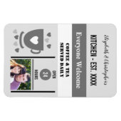 Keuken is jaar koffie thee grijs foto magneet (Horizontaal)