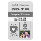 Keuken is jaar koffie thee grijs foto magneet (Verticaal)