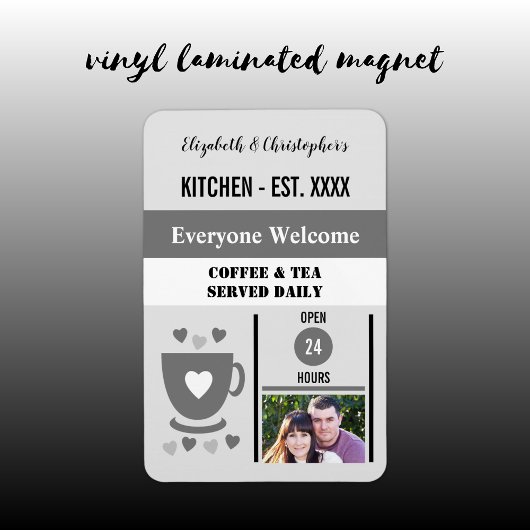 Keuken is jaar koffie thee grijs foto magneet