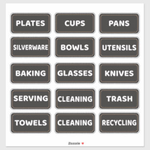 Keuken Kast- en Ladeschildjes Groot Lettertype Sticker