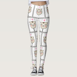 Keuken-/kattenkat- en hartenleggings leggings