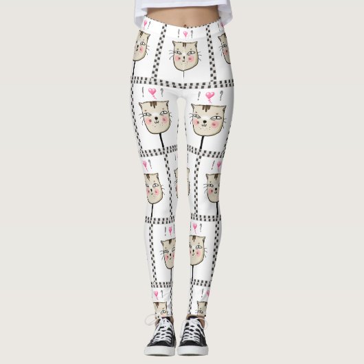 Keuken-/kattenkat- en hartenleggings leggings (Voorkant)