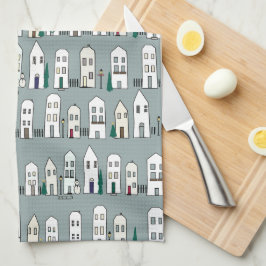 Keuken Kerst Dorp Theedoek
