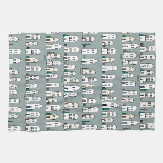 Keuken Kerst Dorp Theedoek (Horizontaal)