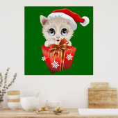 Keuken kerstkerstkerstkerstkerstman met cadeaupost poster (Keuken)