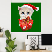 Keuken kerstkerstkerstkerstkerstman met cadeaupost poster (Thuiskantoor)