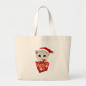 Keuken kerstkerstkerstman met cadeau grote tote bag (Voorkant)