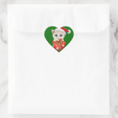 Keuken kerstkerstkerstman met cadeau hart sticker (Tas)