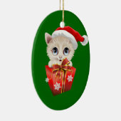 Keuken kerstkerstkerstman met cadeau keramisch ornament (Rechts)