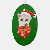 Keuken kerstkerstkerstman met cadeau keramisch ornament (Links)