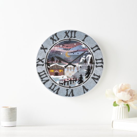 keuken, keuken, winter grote klok (Huis)