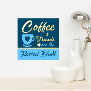 Keuken koffie liefhebber blauw goud folie afdrukken