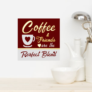 Keuken koffie liefhebber bordeaux goud folie afdrukken