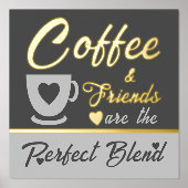 Keuken koffie liefhebber grijs goud folie afdrukken (Voorkant)