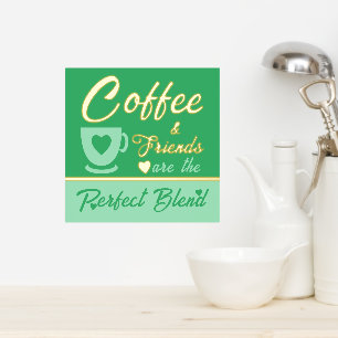 Keuken koffie liefhebber groen goud folie afdrukken