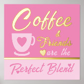 Keuken koffie liefhebber roze goud folie afdrukken (Voorkant)