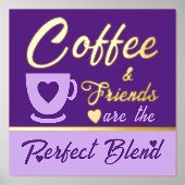 Keuken koffieliefhebber paarse goud folie afdrukken (Voorkant)