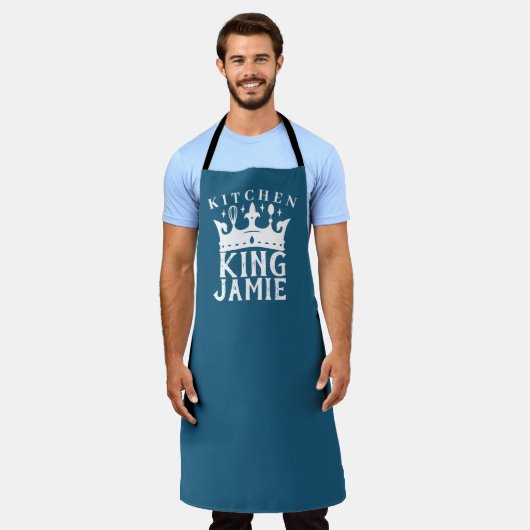 keuken koning citaat aangepaste naam schort (Gedragen)
