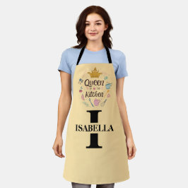 Keuken Koningin Naam Monogram Ontwerp Schort
