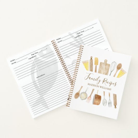 Keuken Kookgerei Familie Recept Kookboek Notitieboek (Binnen)