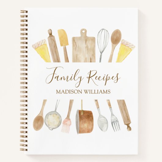 Keuken Kookgerei Familie Recept Kookboek Notitieboek (Voorkant)