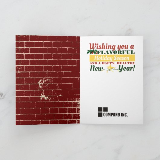 Keuken kookgerei grappige culinaire kerst feestdagen kaart (Binnen)