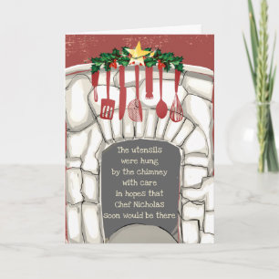 Keuken kookgerei grappige culinaire kerst feestdagen kaart