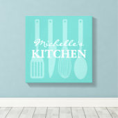 Keuken kookgerei muurkunst verpakt canvas (Insitu (Houten vloer))