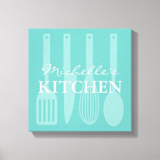 Keuken kookgerei muurkunst verpakt canvas afdruk (Voorkant)