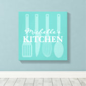 Keuken kookgerei muurkunst verpakt canvas afdruk (Insitu (Houten vloer))