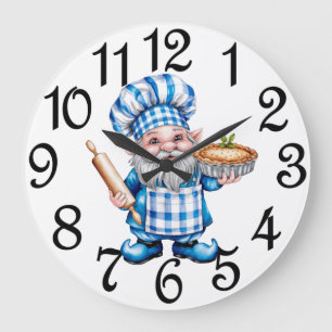 Keuken kookgnome acryl wandklok