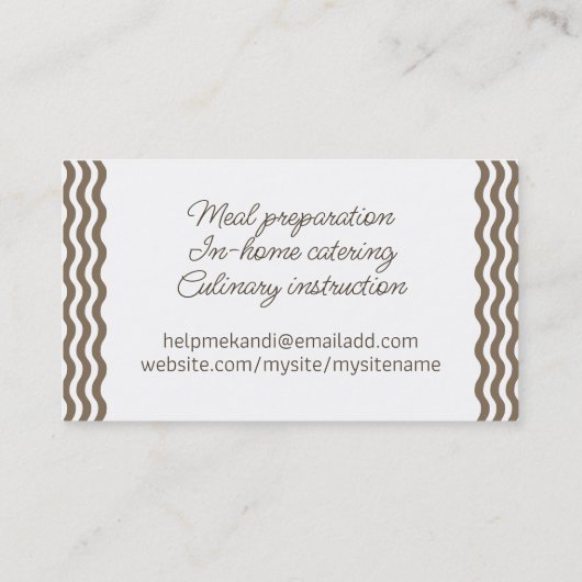 Keuken Kookles Chef Fairy Groenten Visitekaartje (Achterkant)