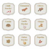 Keuken Kruidenpot Etiket Sticker Vel (Voorkant)
