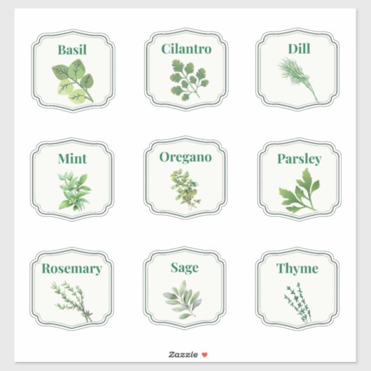 Keuken Kruidenpot Etiket Stickersheet Sticker (Vel)