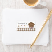 Keuken Label - Chocolade Cupcake en Gingham (Insitu)