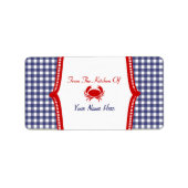 Keuken label- "uit de keuken van" krab etiket (Voorkant)