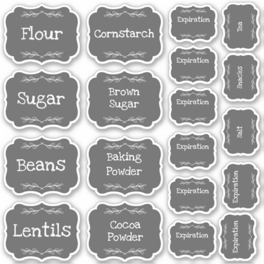 Keuken Labels Pantry Labels bewerkbaar (Voorkant)