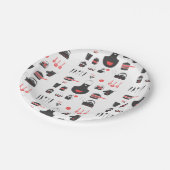 Keuken, Leuk Rood en Zwart, , Retro Papieren Bordje (Gekanteld)