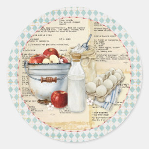 Keuken levert eieren melk appels ronde sticker