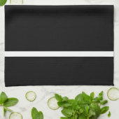 Keuken linnen ebbenhout zwart met witte streep theedoek (Gevouwen)