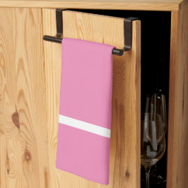 Keuken linnen roze met witte streep theedoek