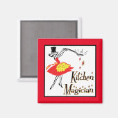 Keuken Magiër Retro Koken Kunst Magneet (Voorkant / Achterkant)