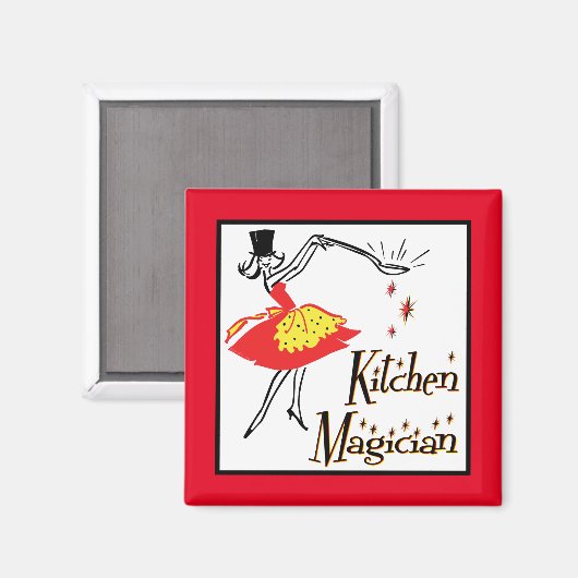 Keuken Magiër Retro Koken Kunst Magneet (Voorkant / Achterkant)