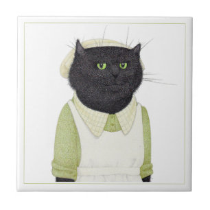 KEUKEN MAID CAT 4.25" Vierkante keramische Tegel Tegeltje