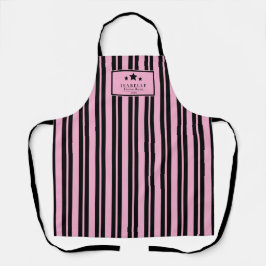 Keuken Master Stars Zwarte & Roze Schort